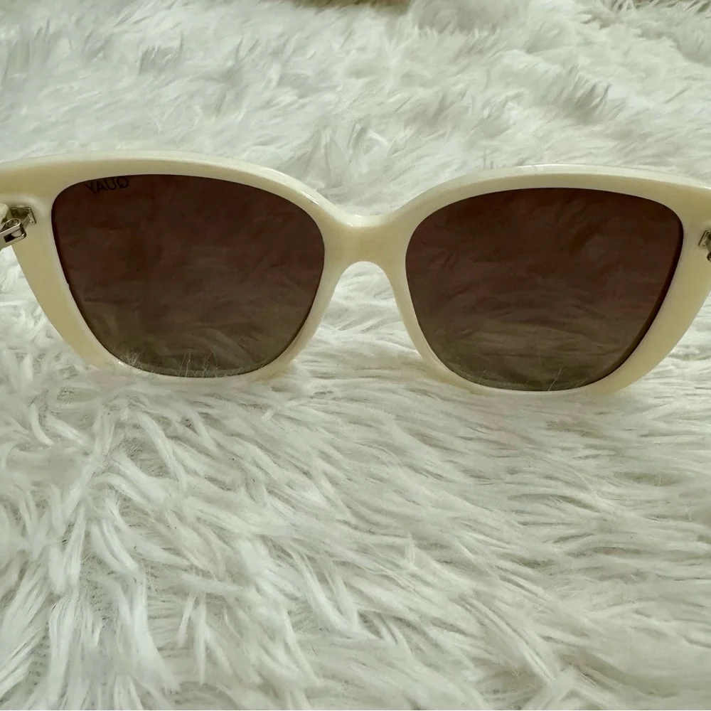 Quay Australia White Frame Black Lens Oversized Sunglasses